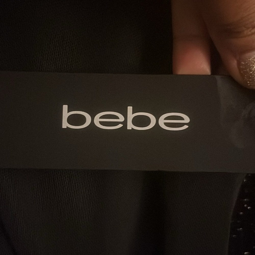 bebe sheer lined black, cocktail dress in size XL. - Picture 5 of 5
